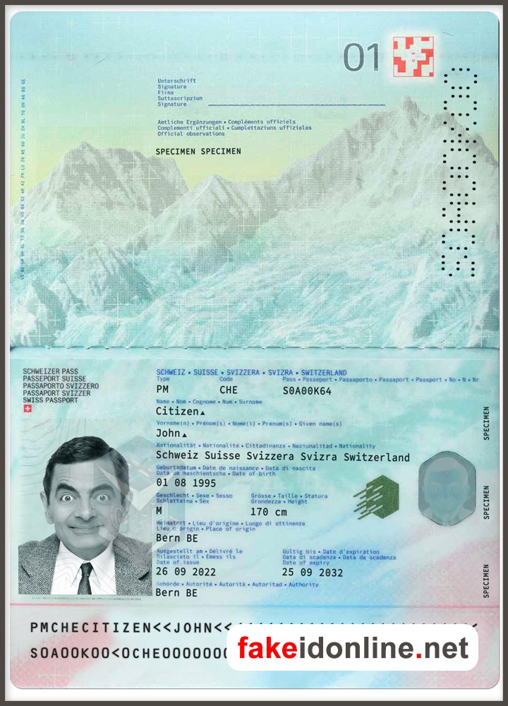 Switzerland Passport PSD Template